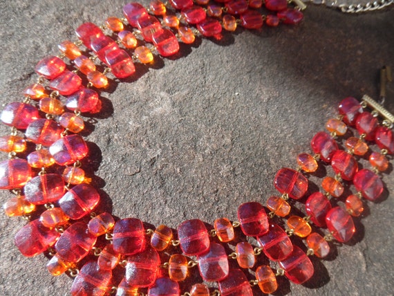 Red glass necklace - image 1