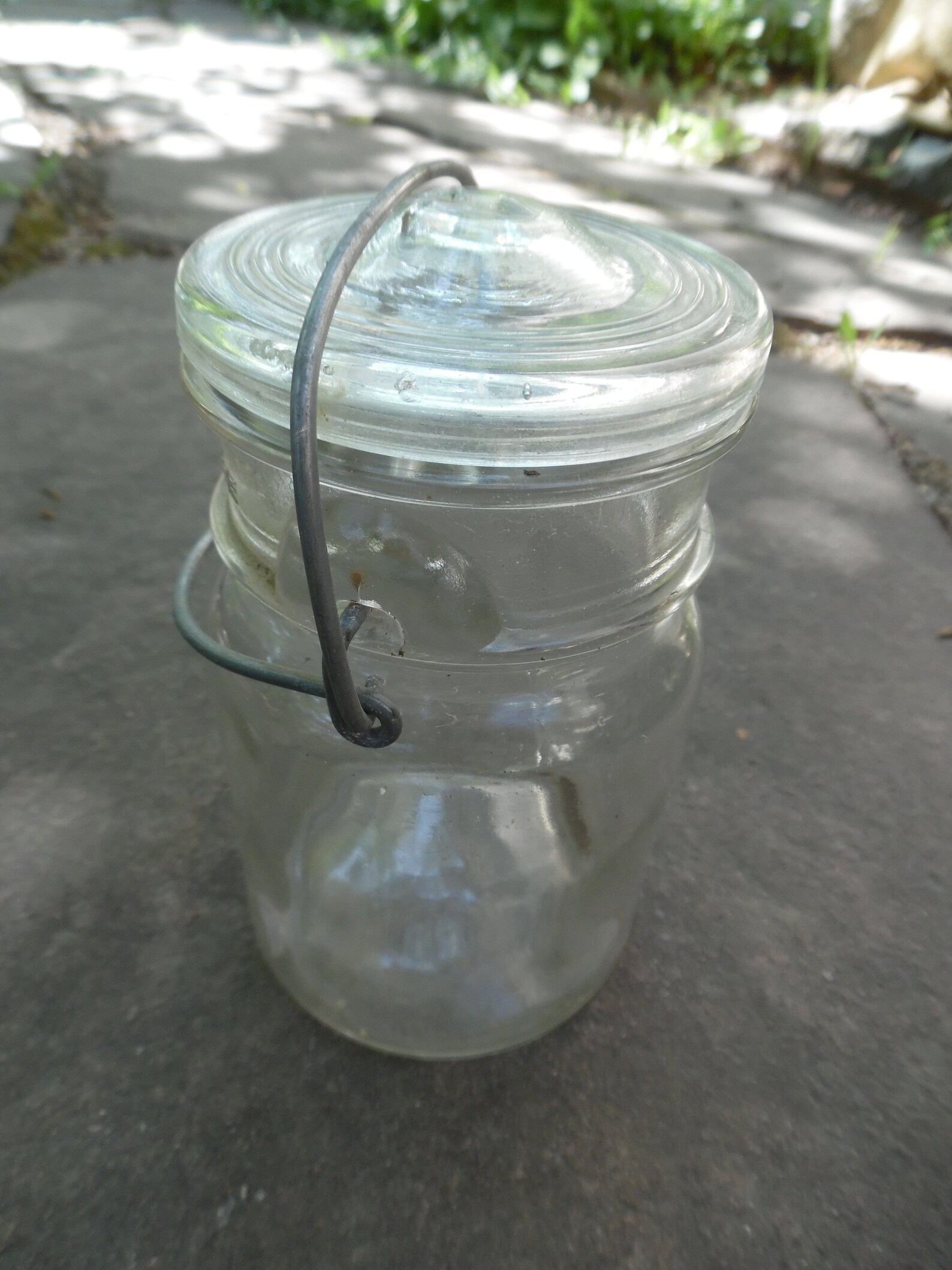 Vintage glass jar with lid Etsy
