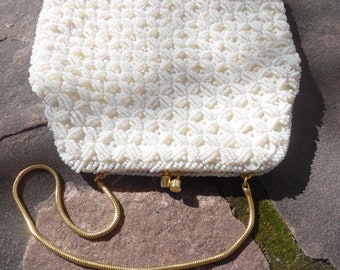 White beaded clutch