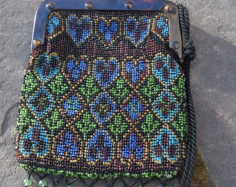 Hearts beaded purse