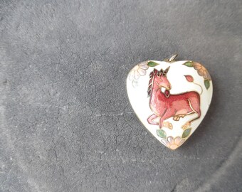 Clossione Heart Unicorn pendant