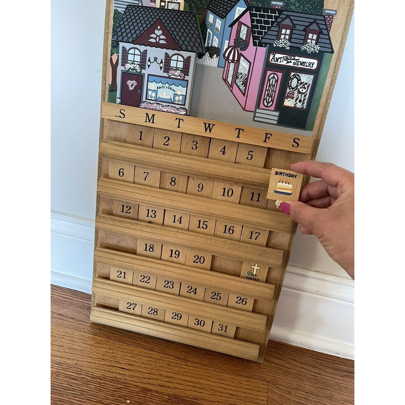 Vintage Perpetual Wall Calendar Wood Handmade Holidays Signs Etsy