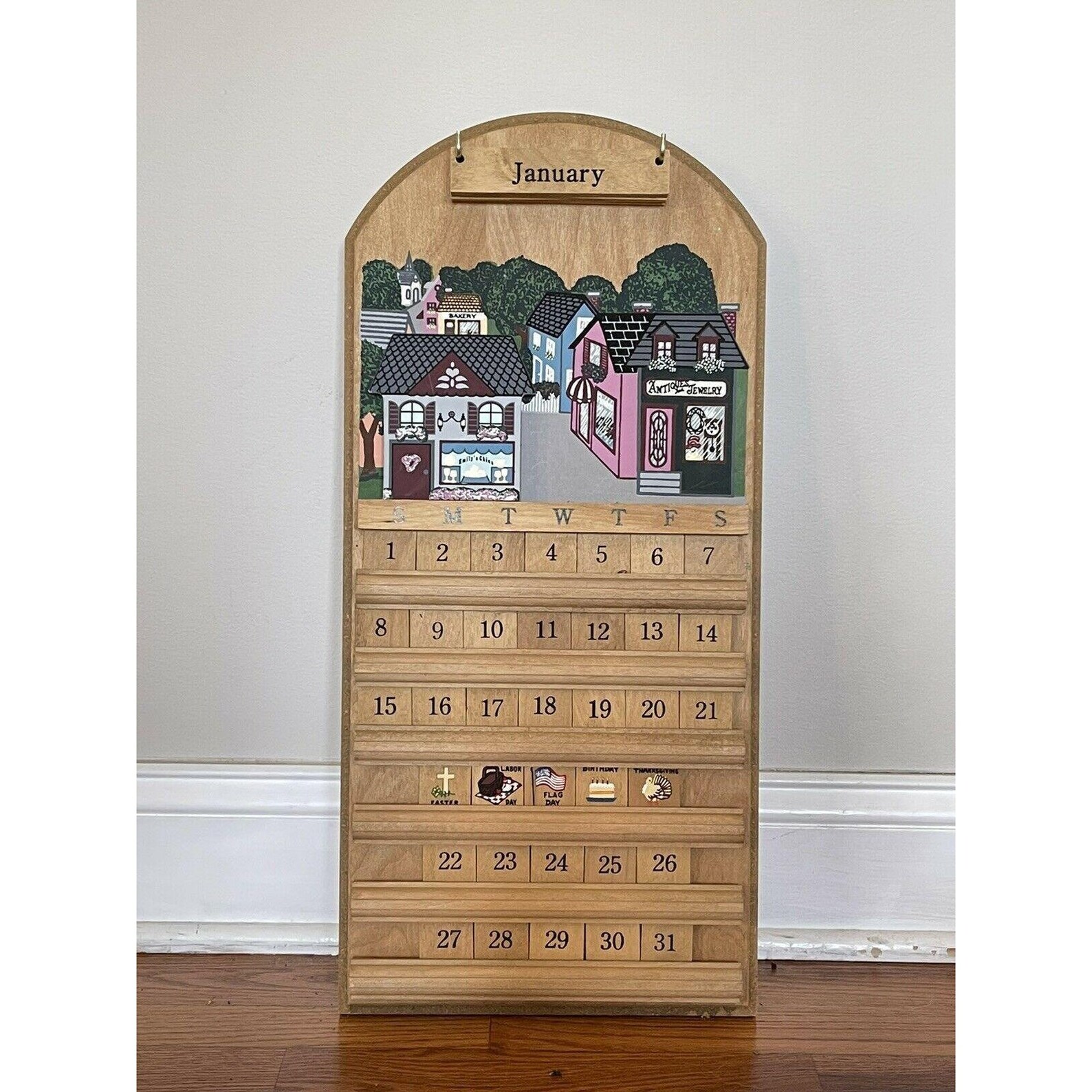 Vintage Perpetual Wall Calendar Wood Handmade Holidays Signs Etsy