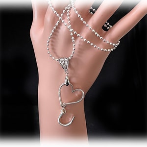 Heart U, Twisted Fork Tine Heart Pendant, Open Heart, Love Gift, Valentine&#39;s Day, Silver Heart Fork Tines, 2 Sizes