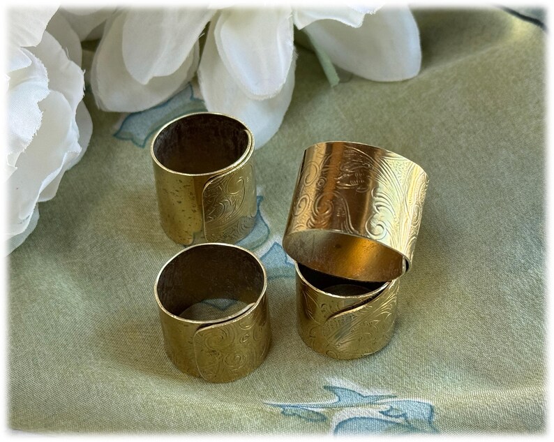 Brass Tray Scarf Slide Bandana Ring: Upcycled Decorative Serving Tray Band, 5 Sizes image 9