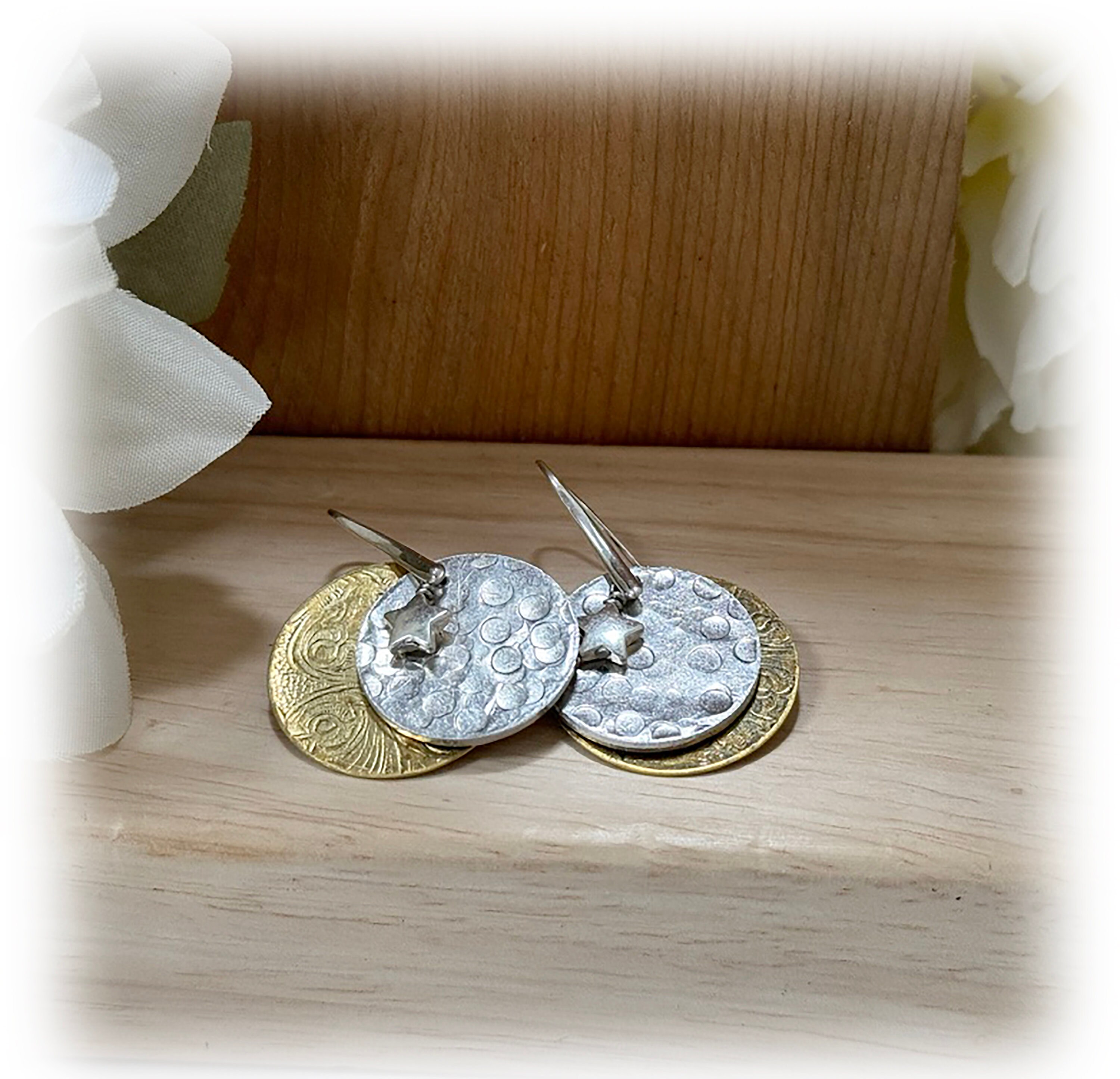 STAR JEWELRY】MOON&SUN PIERCED EARRINGS