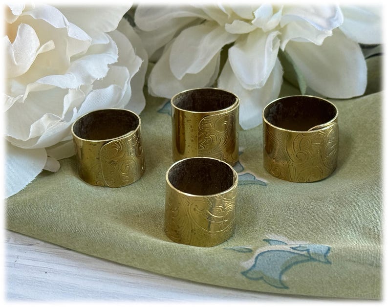 Brass Tray Scarf Slide Bandana Ring: Upcycled Decorative Serving Tray Band, 5 Sizes image 8