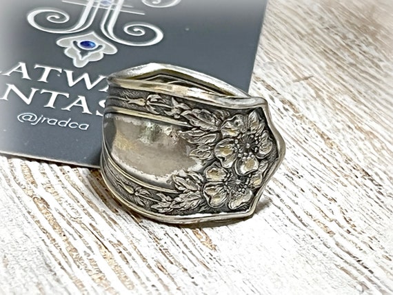 Royal Plate Two Wrap Spoon Ring, Upcycled Silverplate Spoon Ring 