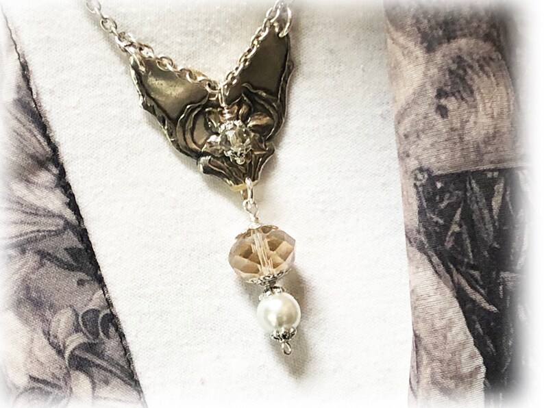 OOAK Pendant Antique Pendant Narcissus Silverplate Pendant Sustainable Statement Jewelry Pearl