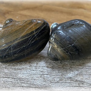 2 Tumbled Natural Rock Stone Drawer Pulls, Repurposed Hardware, Rustic Accessories, Pair of Knobs, Pulls, Finials