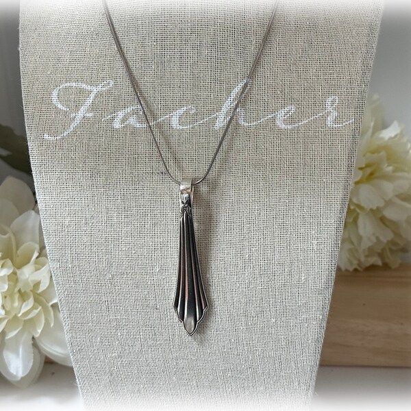 Facher Silverplate Pendant Spoon Handle, Unique Jewelry, Elongated Graceful  Pendant Necklace