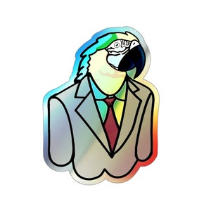 Mr. Macaw Holographic Stickers