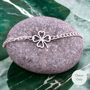 Kleeblatt-Armband – Glücksarmband – Edelstein-Armband – verstellbares Edelstahl-Armband – Connemara-Marmor-Armband – Aventurin-Armband