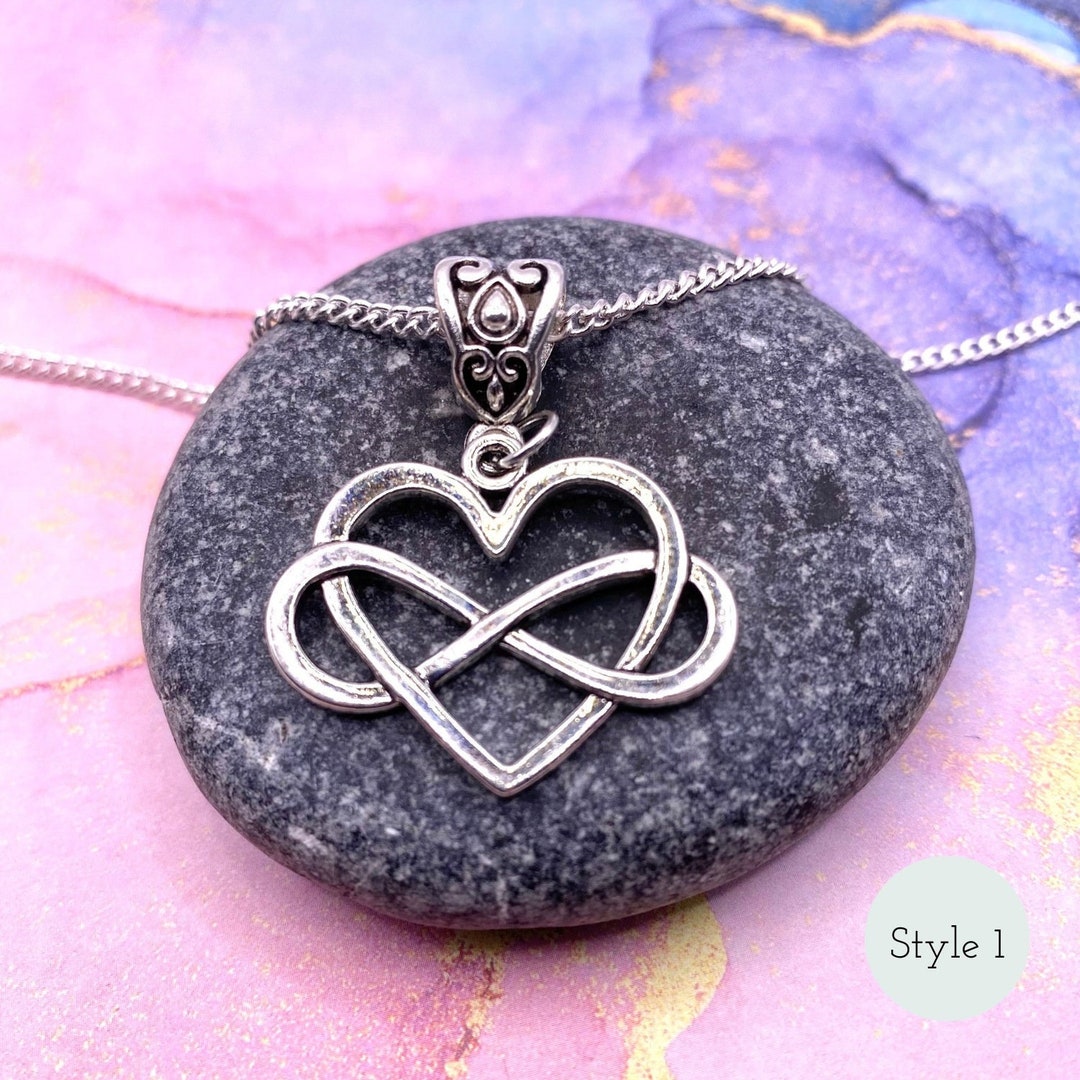 Eternal Love Necklace Infinity Heart Necklace Everlasting Etsy