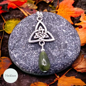 Trinity Knot Jewelery - Trinity Knot Necklace - Triquetra Necklace - Trinity Bracelet - Connemara Marble Bracelet -Connemara Marble Jewelry