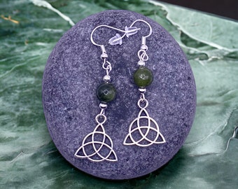 Trinity Earrings - Trinity Knot Earrings - Triquetra Earrings - Celtic Earrings - Connemara Marble Earrings - Connemara Marble Jewellery