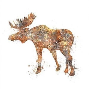 Moose Portrait: Watercolor Art Print on Heavy Weight Paper