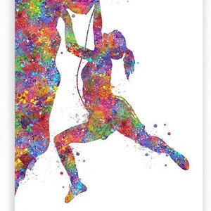 Rock Climbing Watercolor Art Print Outdoor Adventure Watercolor Art ...