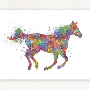 Horse Watercolor Print Equestrian Gift Ideas Gift for Equestrian Horse Wall Art Home Decor Ideas House Warming Gift image 1