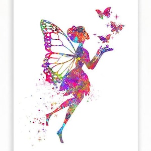 Fairy Watercolor Art Print, Tooth Fairy Watercolor Print, Fairy Poster, Fairy Art Nursery Art, Girls room decor, Gift for daughter