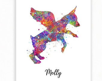 Personalized Miniature Pinscher Watercolor Art Print: Dog Lover Gift