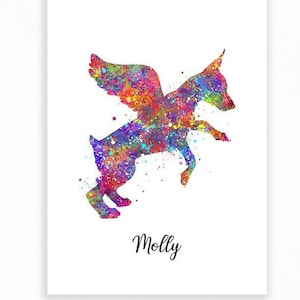 Personalized Miniature Pinscher Watercolor Art Print: Dog Lover Gift