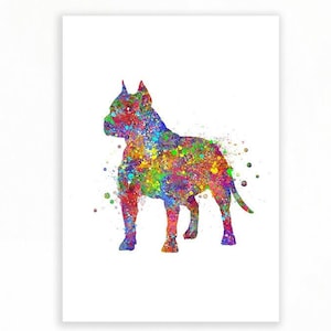 American Pit Bull Terrier Aquarell Druck - Pitbull Aquarell Kunst - Pitbull Porträt - Geschenk für Pitbull-Liebhaber - Pitbull Geschenk - Pitbull Kunst