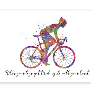 Cycling Inspirational Quote Art Print: Gift for Cyclist