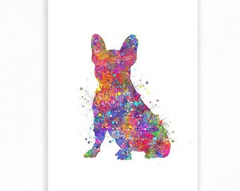 French Bulldog Watercolour Print - French Bulldog Poster - Nursery Prints - Bulldog Wall Decor - Nursery Wall Decor - Gift for Dog Lover