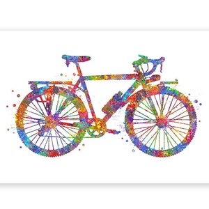 Touring Fahrrad Aquarell Kunstdruck - Mountainbike Aquarell Poster - Fahrrad Druck - Fahrrad Kunst - Geschenk für Radfahrer