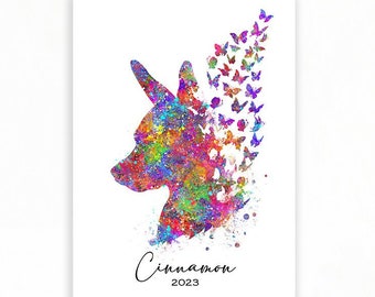 Personalized Miniature Pinscher Watercolor Art Print
