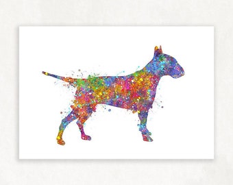 Bull Terrier Watercolor Art Print - Bull Terrier Portrait - Bull Terrier - Gift for Dog Lover - Gift for Her - Housewarming Gift Ideas