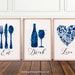 Tina reviewed Eat Drink Love Watercolor Print - Set of 3 Blue Kitchen Prints - Food Drink Print - Dining Room Print - Kitchen Wall Art - Housewarming Gift