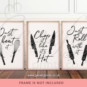 Kitchen Quote Watercolor Prints: Set of 3 Food & Drink Art
