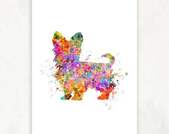 Yorkie Watercolor Art Print  - Yorkie Portrait - Yorkie Prints -Yorkie Poster - Yorkie Wall Art - Yorkie Wall Decor - Yorkie Decor