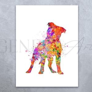 Staffordshire Bull Terrier Watercolor Print - Staffordshire Bull Terrier Watercolor Art - Bull Terrier Portrait - Gift for Her