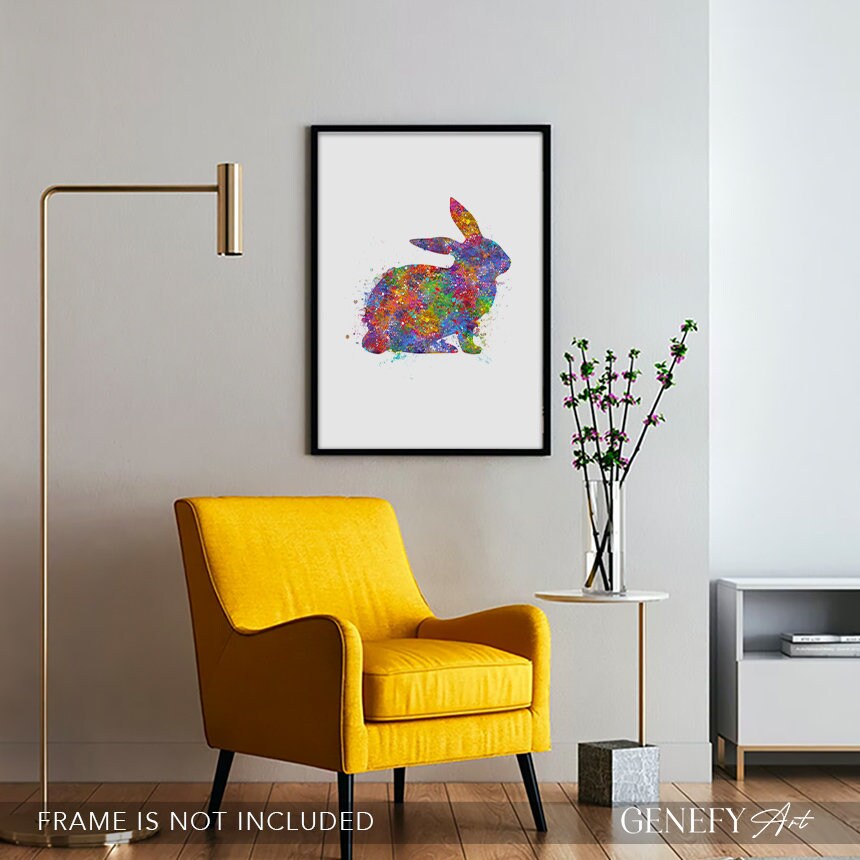 Rabbit Watercolour Poster Rabbit Prints Rabbit Poster | Etsy