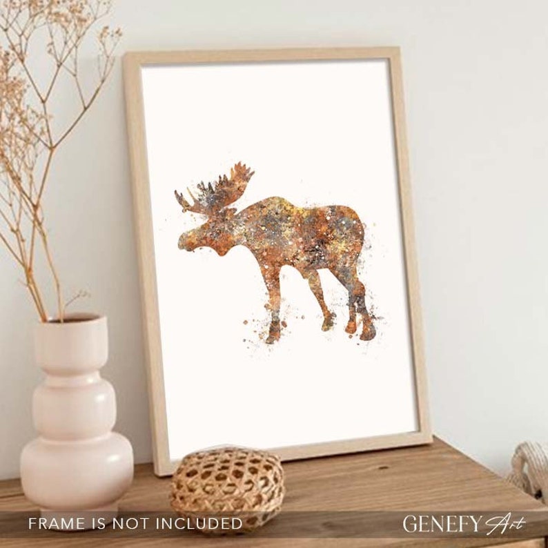 Moose Watercolor Art Print Moose Portrait Moose Art Print Moose Wall Decor Moose Wall Art Moose Decoration Housewarming Gift image 3