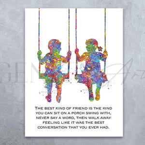 Best Friend Quote Watercolor Art Print  - Friends Watercolor Poster - Gift for best friend - Friendship Quote Print