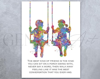 Friend Watercolor Art Print – Friendship Quote Gift