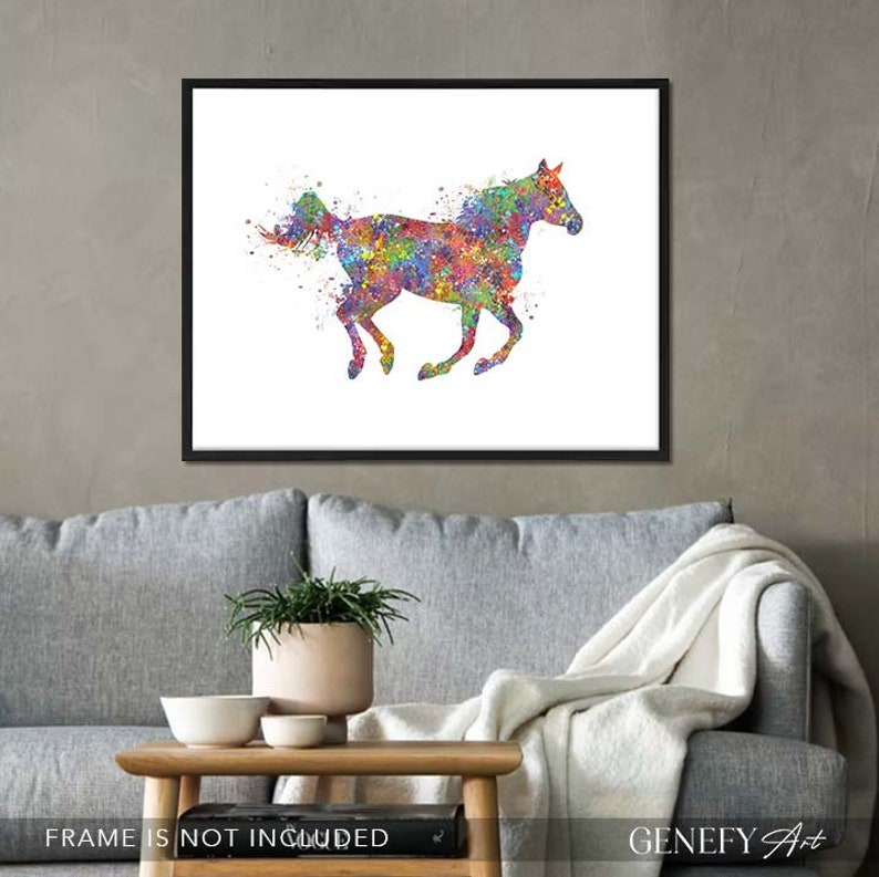 Horse Watercolor Print Equestrian Gift Ideas Gift for Equestrian Horse Wall Art Home Decor Ideas House Warming Gift image 3