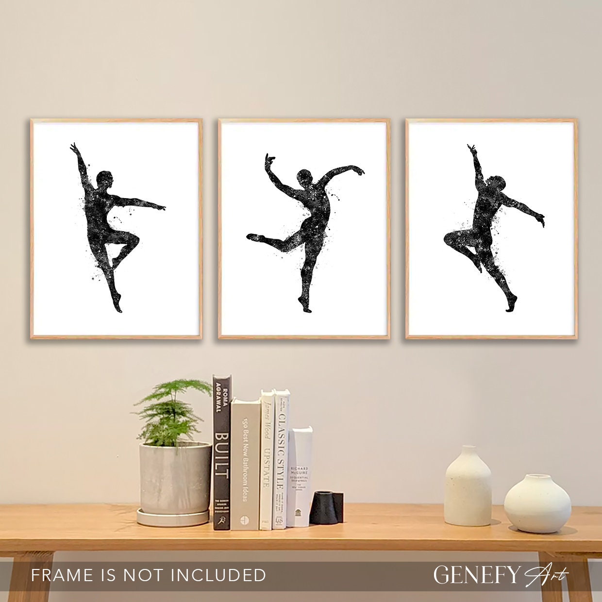 Male Ballet Dancer Art Print Set: Black & White Watercolor - Etsy