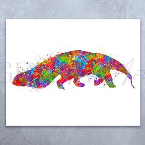 Ameisenbär Aquarell Druck - Ameisenbär Tier Wandkunst - Ameisenbär Poster - Ameisenbär Druck - Ameisenbär Geschenk - Wildtier Poster