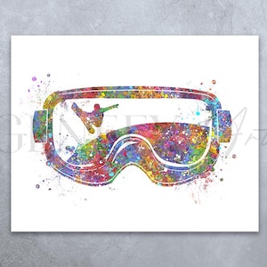 Snowboarding Wall Art - Snowboarder Watercolor Art Print - Snowboard Watercolor Print - Winter Sports Watercolor Art - Gifts for Him