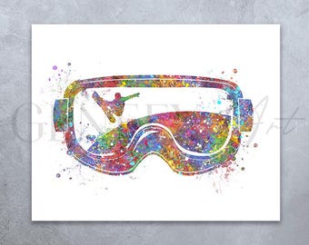 Snowboarder Watercolor Art Print: Winter Sports Gift