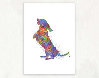 Dachshund Watercolor Art Print - Dachshund Portrait - Dachshund Prints - Gift for Dog Lover - Gift for Her - Housewarming Gift Ideas