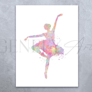 Ballerina Watercolor Art Print  - Ballerina Watercolor Poster - Gift for Daughter - Ballet Poster - Nursery Wall Decor - Dancer Poster