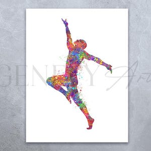 Male Dancer Watercolor Art Print  - Male Ballet Dancer Watercolor Poster - Dance Studio Decor - Gift for Male Dancer - Male Dancing Print
