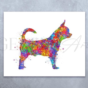 Colorful Chihuahua Watercolor Art Print