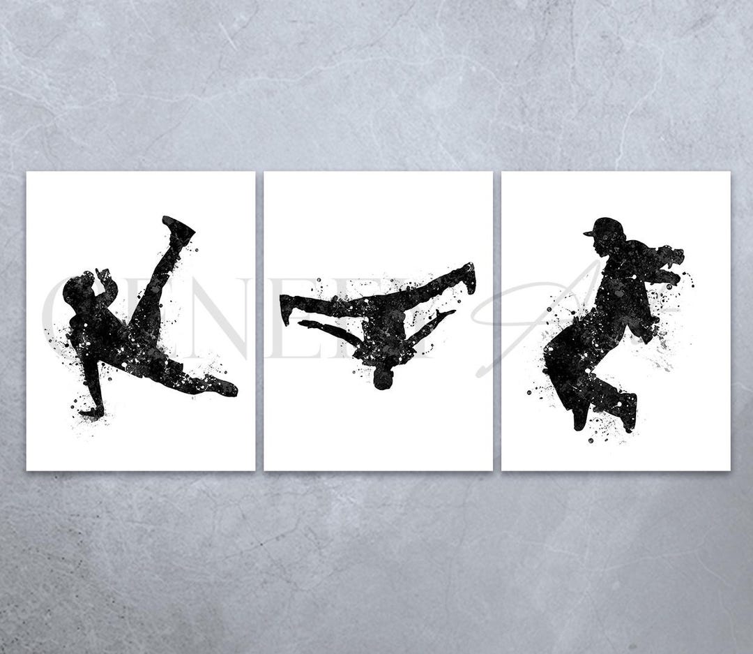 Breakdance Watercolour Art Print - Set of 3 Prints - Breakdancing ...